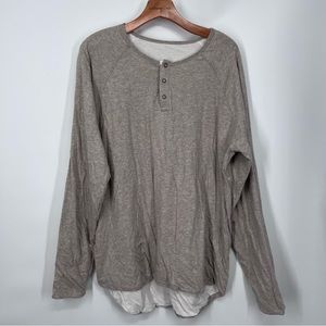 Jeremiah Clothing Grey Henley Long Sleeve Tee Shirt